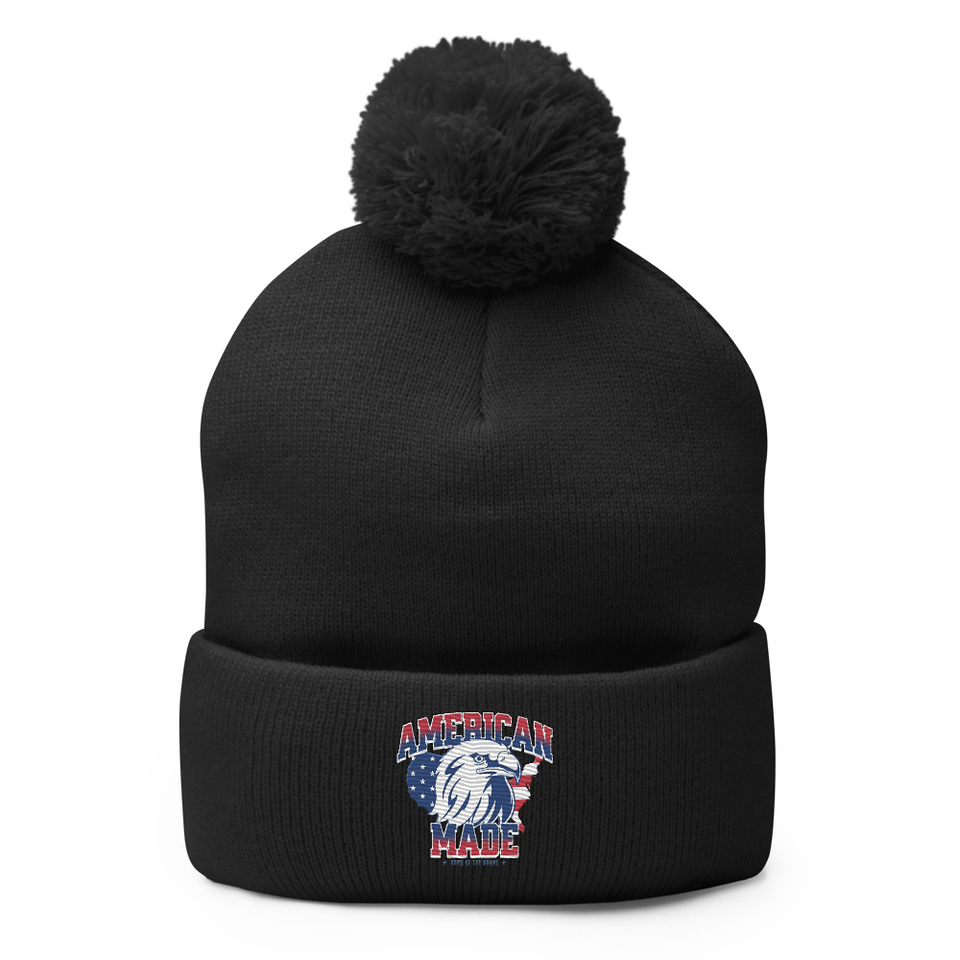 American Made Pom-Pom Knit Cap