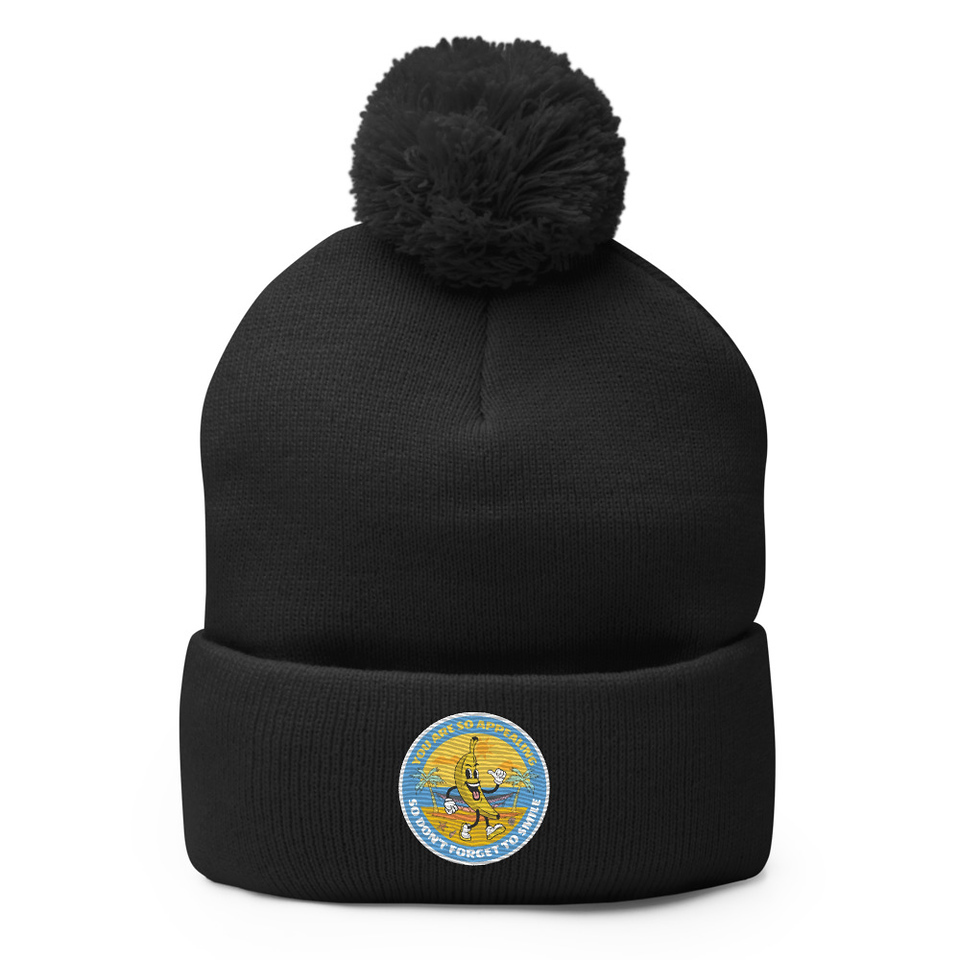 Banana project _-) Pom-Pom Knit Cap