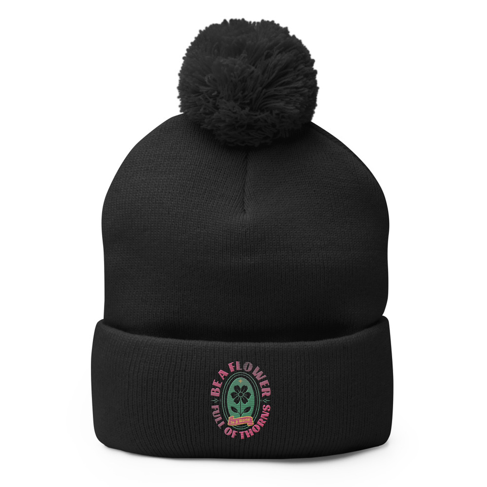 Be A Flower  Pom-Pom Knit Cap