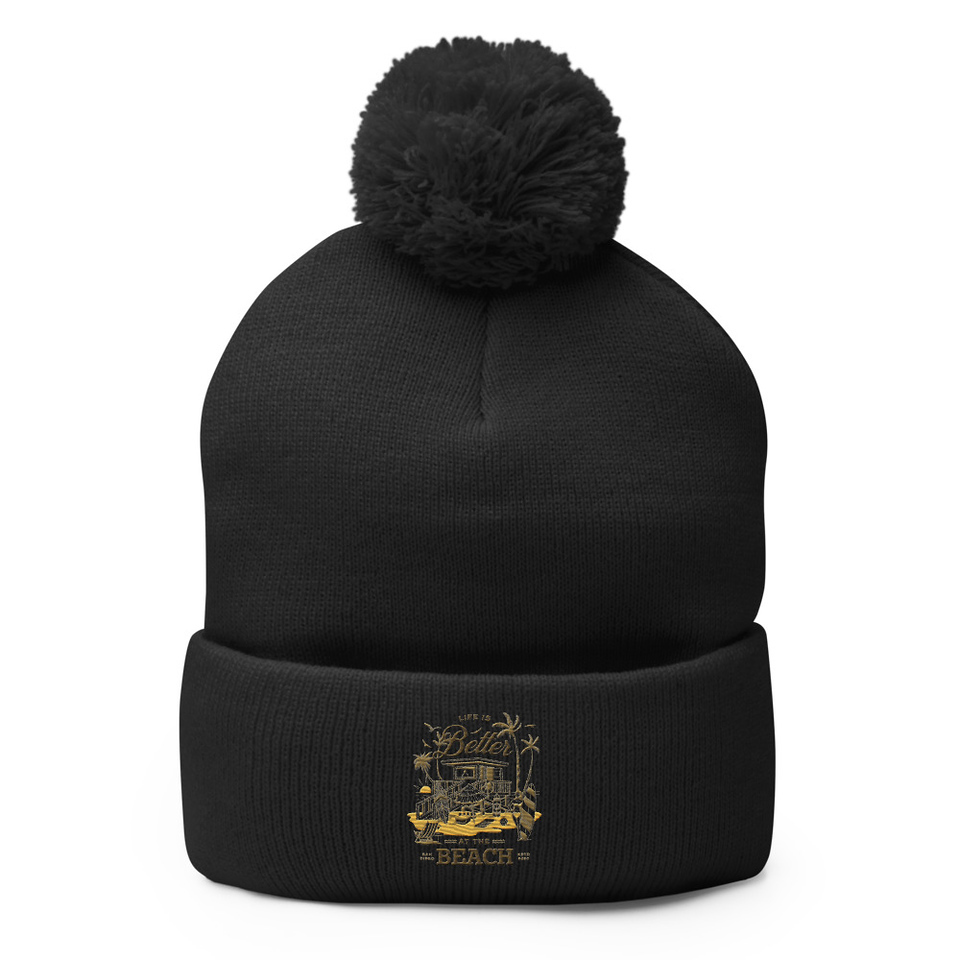 Beach Life - Outdoor Pom-Pom Knit Cap