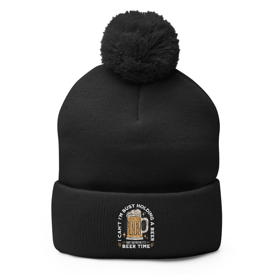 Beer Time - Father's Day Pom-Pom Knit Cap