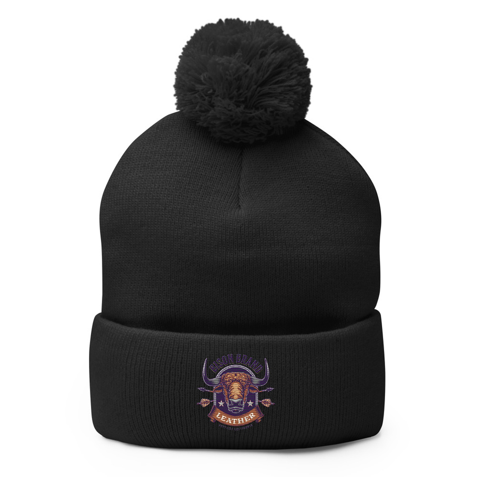 Bison Brand Leather - Animal Pom-Pom Knit Cap