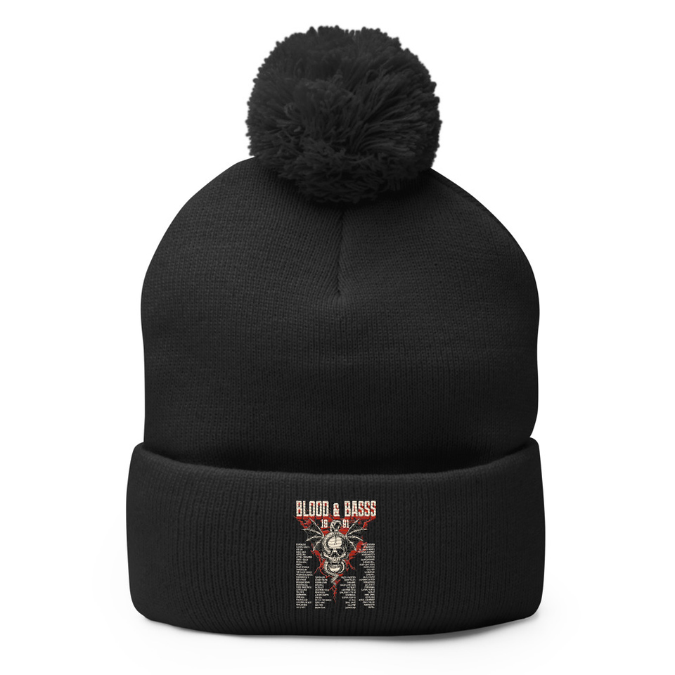 Blood & Basss - Snake and Skull Pom-Pom Knit Cap