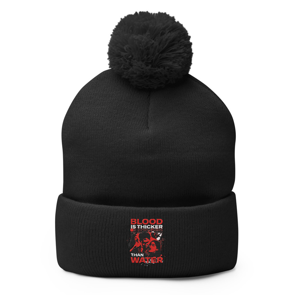 Blood is Thicker than Water Pom-Pom Knit Cap