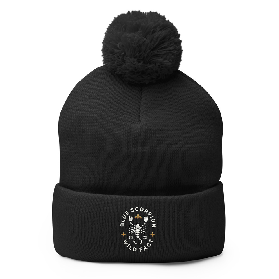 Blue Scorpion - Wildlife Animal Pom-Pom Knit Cap