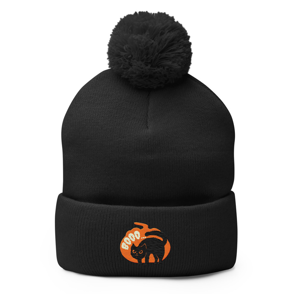 Boo - Scay Cute Cat Pom-Pom Knit Cap