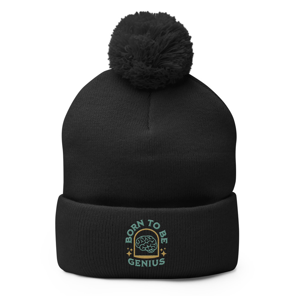 Born To Be Genius - Brain Pom-Pom Knit Cap