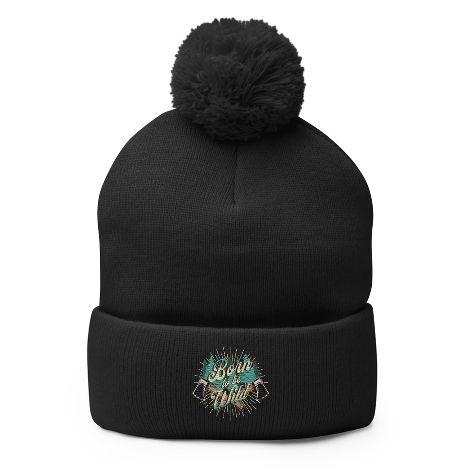 Born to be Wild (2) Pom-Pom Knit Cap