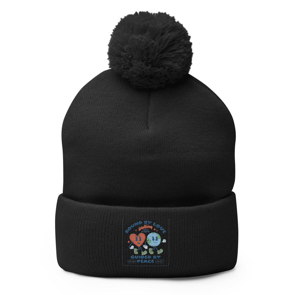 BOUND BY LOVE Pom-Pom Knit Cap