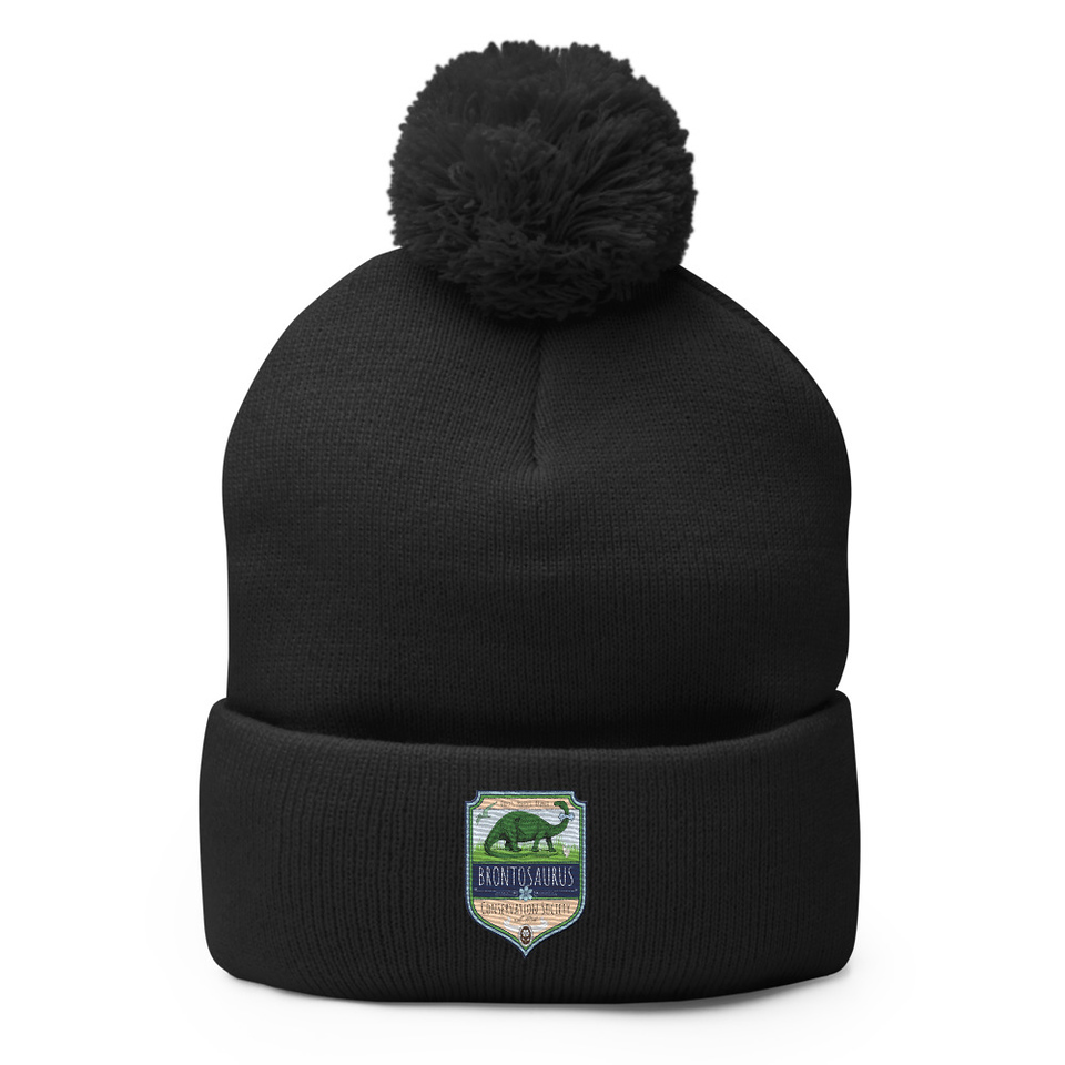 Brontosaurus Conservation Society Pom-Pom Knit Cap