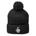 But First Coffee - Hand Lettering Typography Pom-Pom Knit Cap
