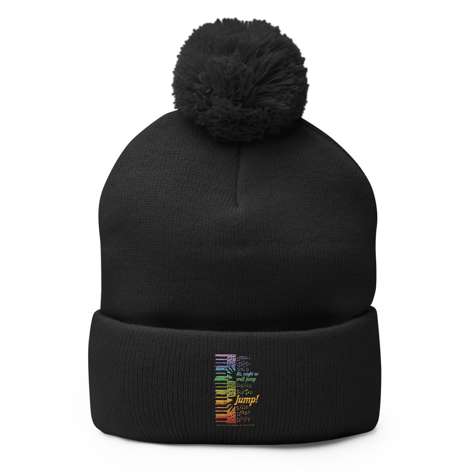 Colorful Retro Keyboard Pom-Pom Knit Cap