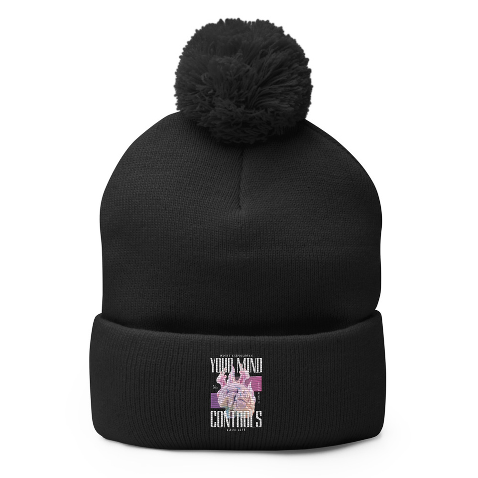 Control your Mind Pom-Pom Knit Cap