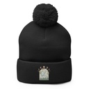 Cottagecore Frog Botanical Pom-Pom Knit Cap