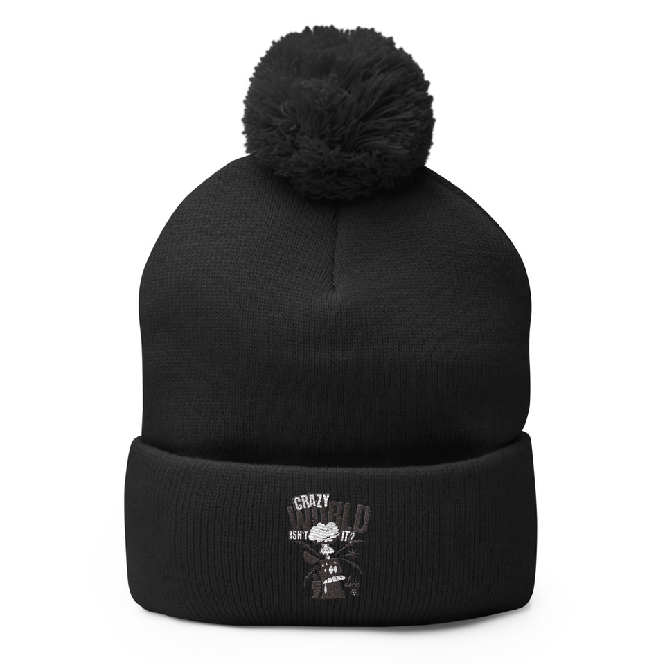 Crazy World Pom-Pom Knit Cap