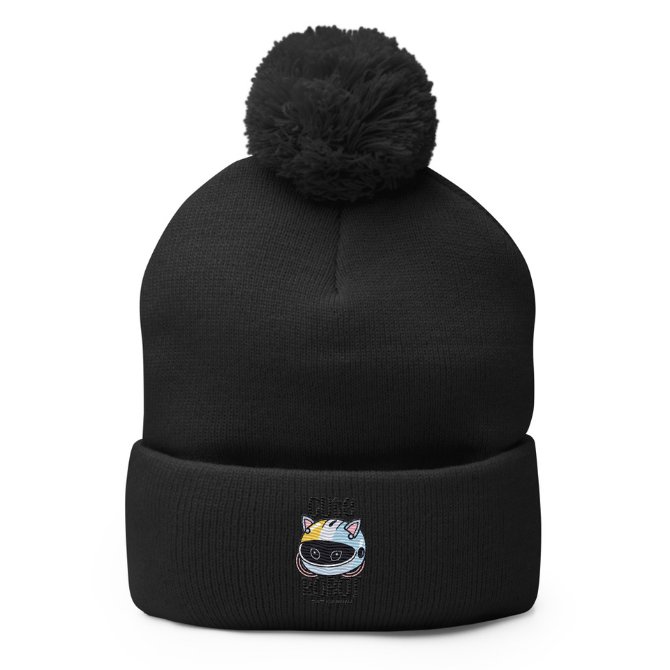 Cute Cat - AI Pom-Pom Knit Cap