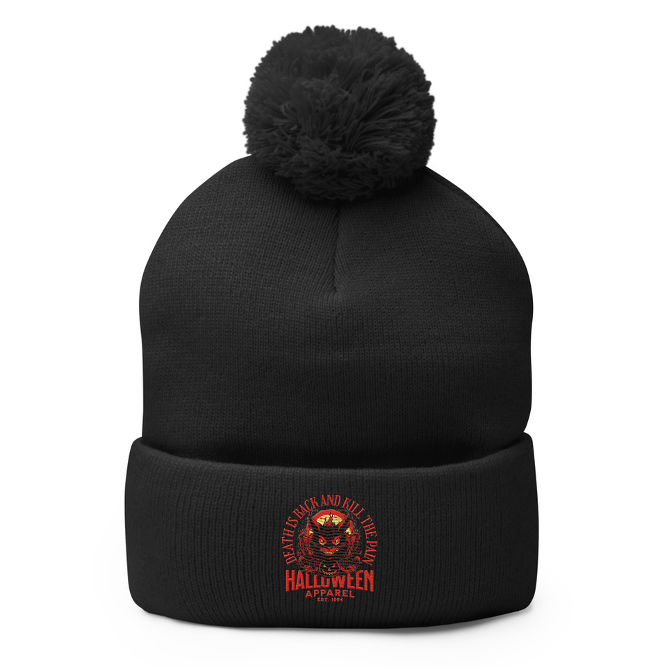 Death is Back Pom-Pom Knit Cap