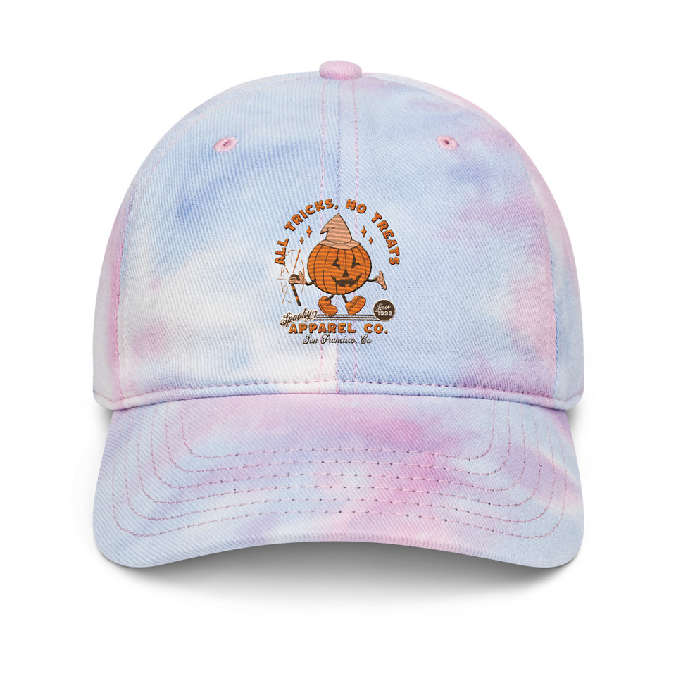 All Tricks No Treats - Pumpkin Mascot Tie-Dye Hat
