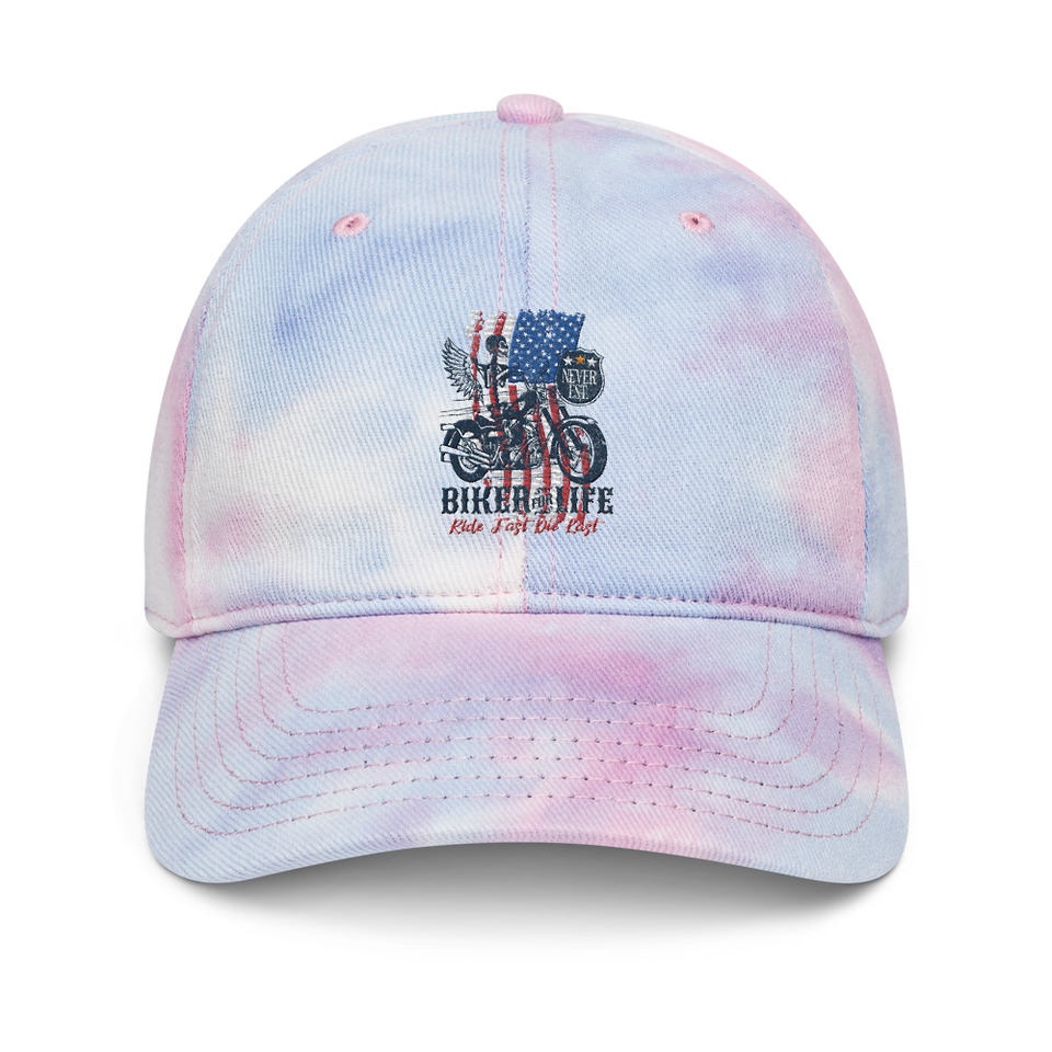 American Biker for Life Tie-Dye Hat