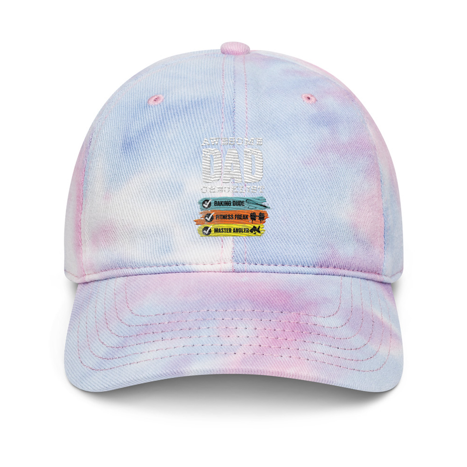 Awesome Dad Checklist Tie-Dye Hat
