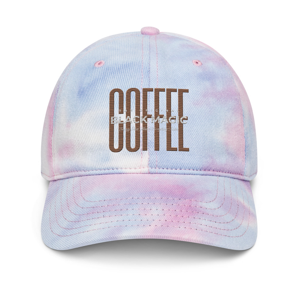 Black Magic - Minimal Modern Coffee Quote Tie-Dye Hat