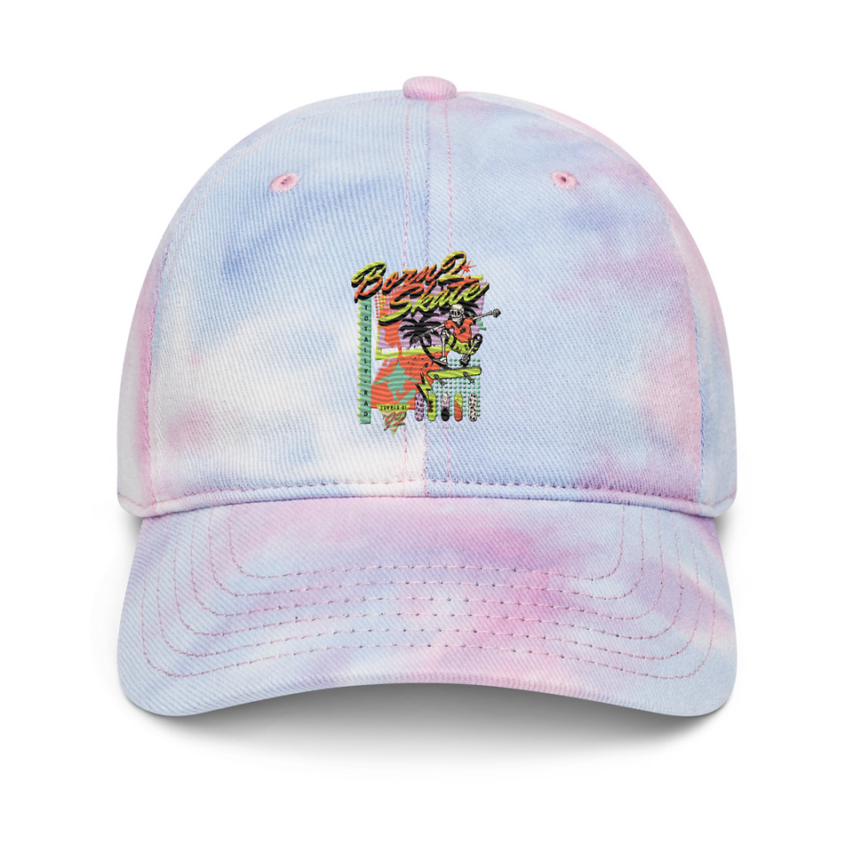 Born 2 Skate - Retro Skeleton Tie-Dye Hat