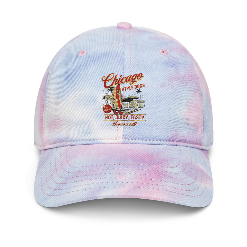 Chicago Style Hot Dogs Tie-Dye Hat