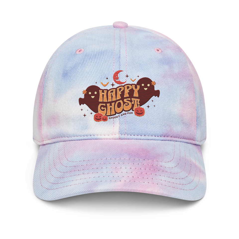 Cute Happy Ghost Tie-Dye Hat