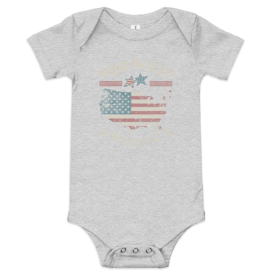 America - Land Of The Free Baby Short Sleeve One Piece