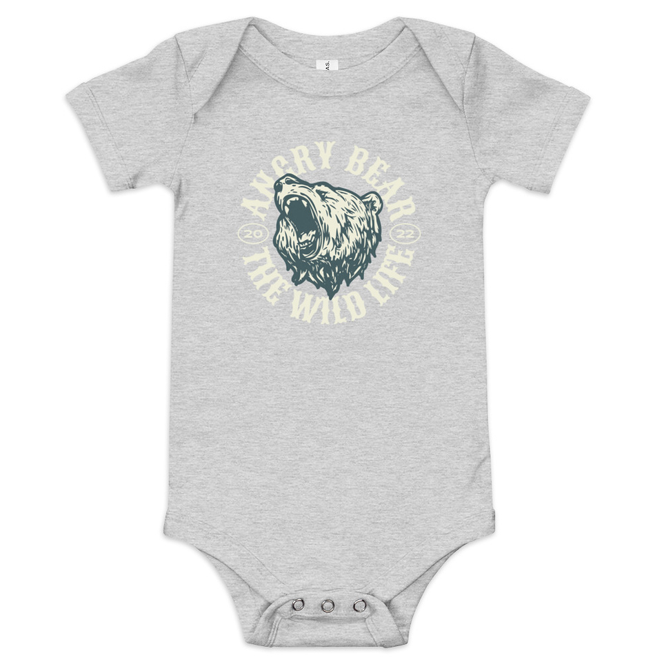 Angry Bear - Wild Life Animal Baby Short Sleeve One Piece