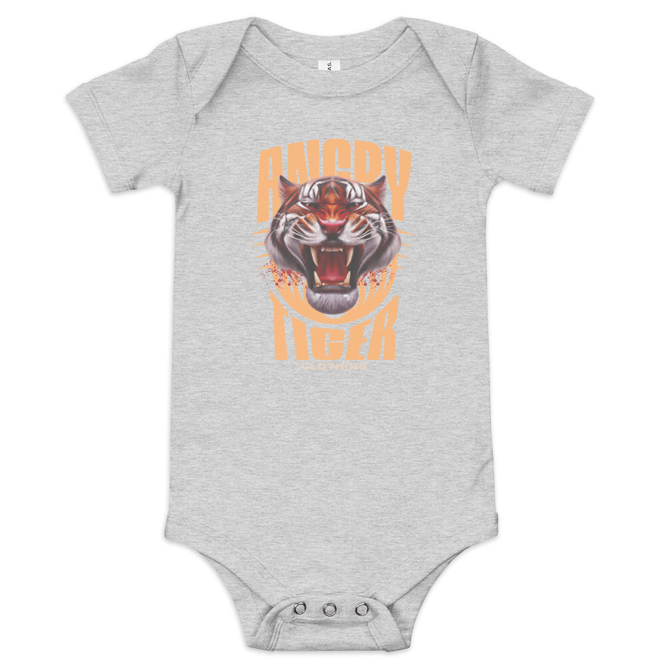 Angry Tiger - AI Baby Short Sleeve One Piece