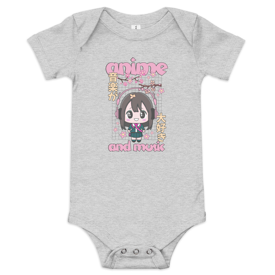 Anime and Music Baby Short Sleeve One Piece