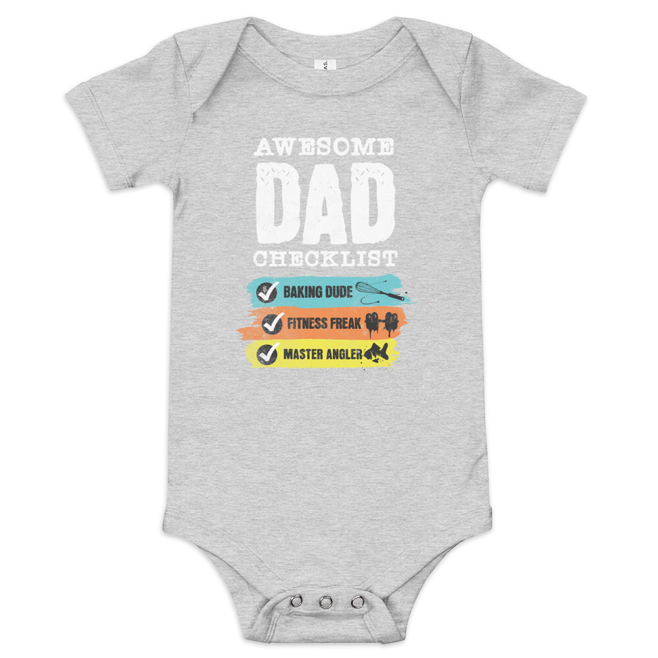 Awesome Dad Checklist Baby Short Sleeve One Piece