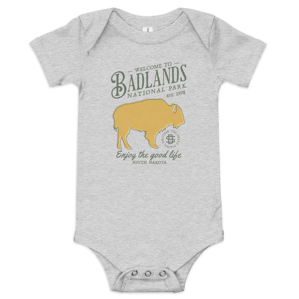 Badlands National Park - Bison Baby Short Sleeve One Piece