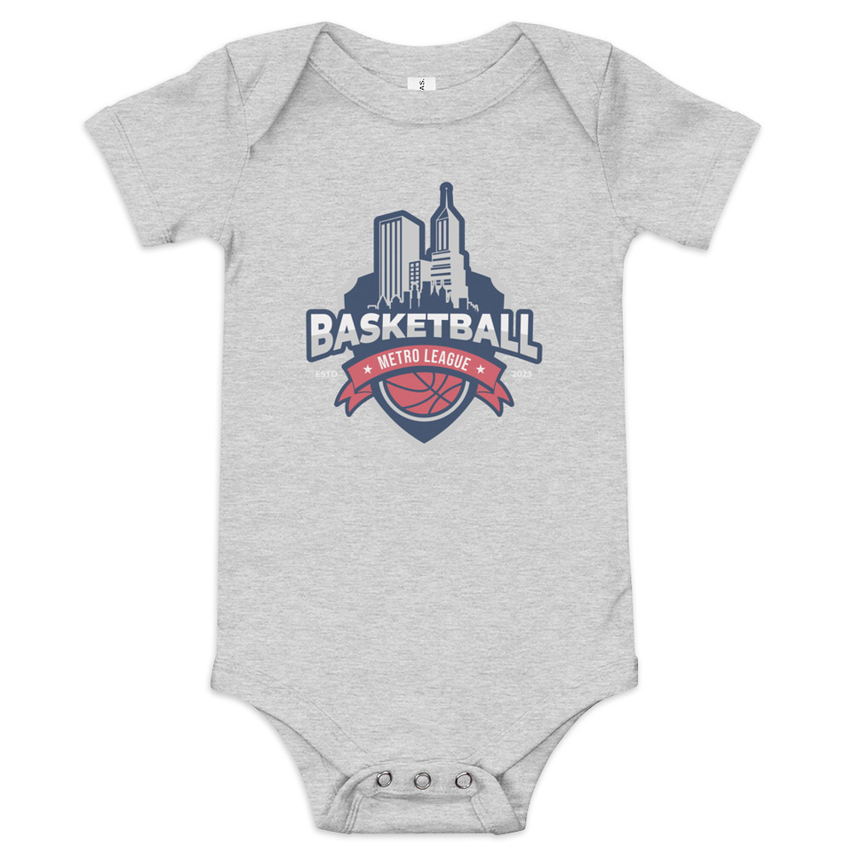 Basketball Sports Logo Baby Short Sleeve One Piece