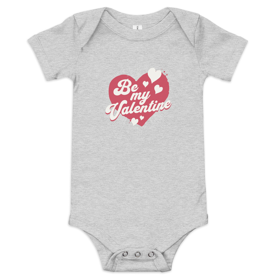 Be my Valentine - Love Heart Baby Short Sleeve One Piece