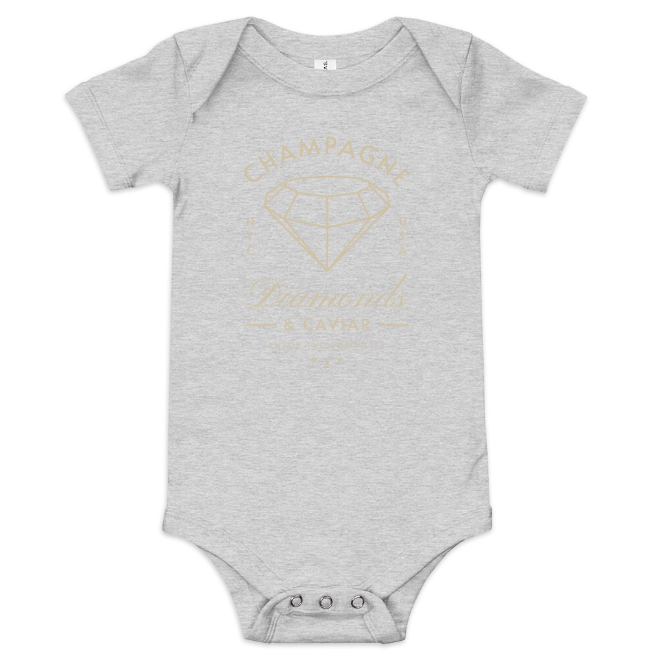 Black Diamonds - Elegant Baby Short Sleeve One Piece