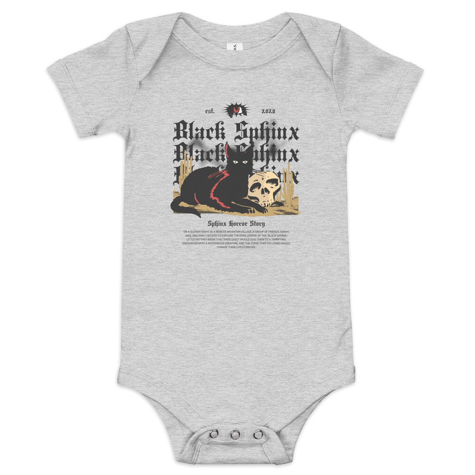 Black Sphinx Baby Short Sleeve One Piece