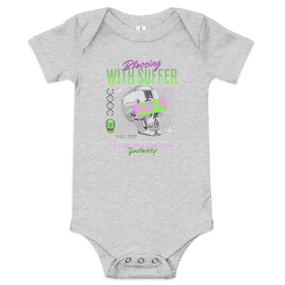 Blessing With Suffer Baby Short Sleeve One Piece