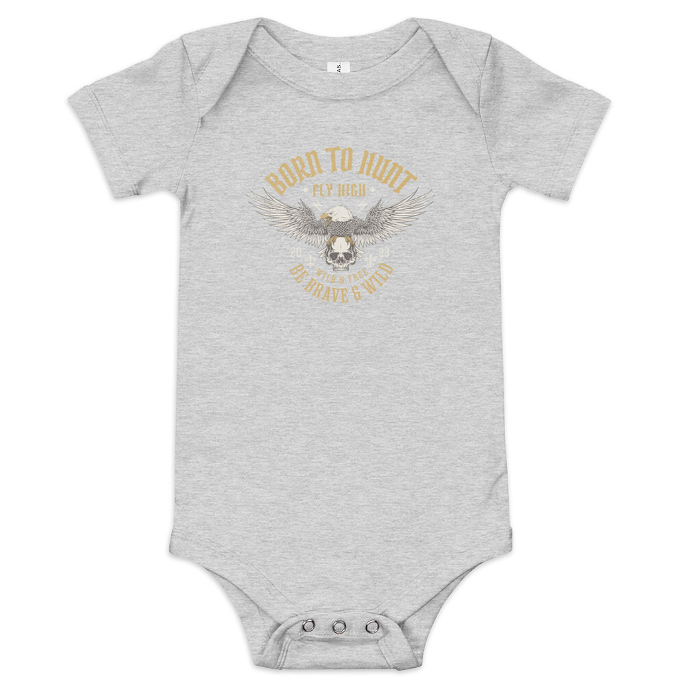 BORN TO HUNT- BE BRAVE & WILD Baby Short Sleeve One Piece