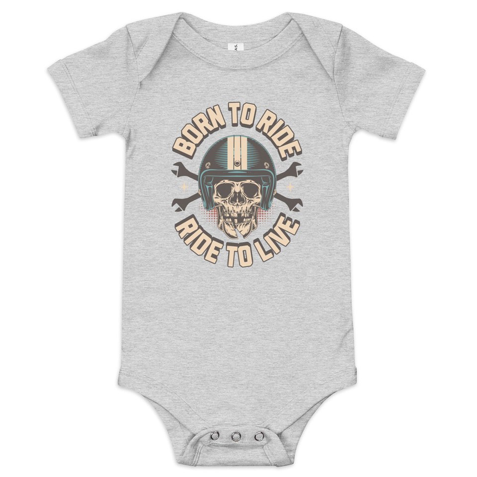 Born to Ride, Ride to Live Baby Short Sleeve One Piece