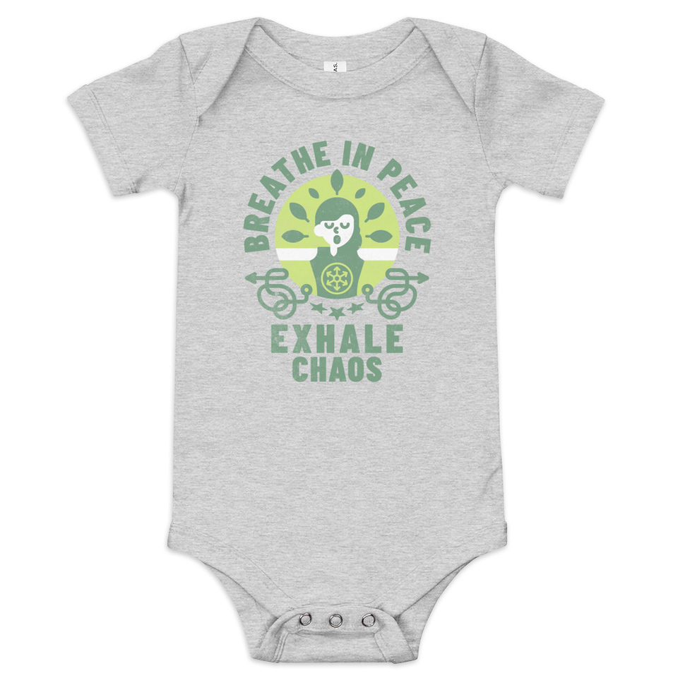 Breathe in peace, exhale chaos Baby Short Sleeve One Piece