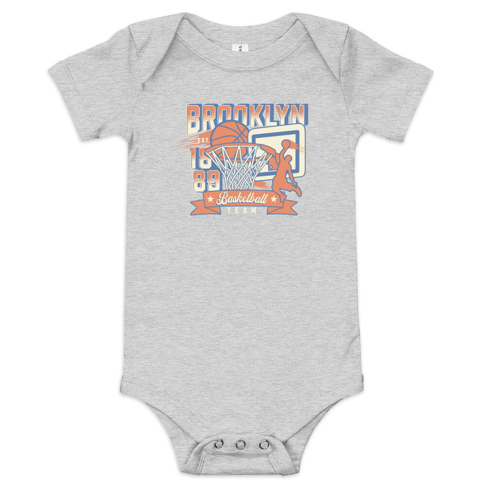 Brooklyn Basketball Team - Athletic Sports Baby Short Sleeve One Piece