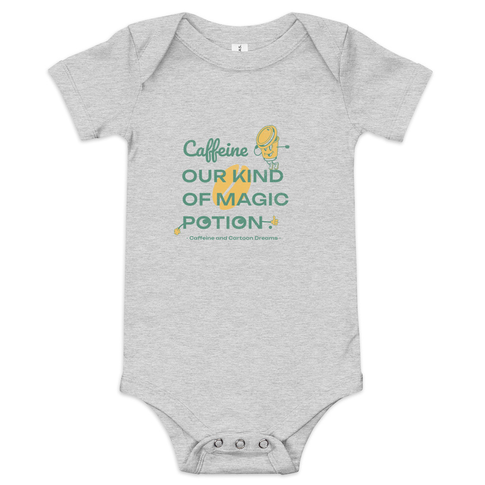 Caffeine Cartoon Baby Short Sleeve One Piece