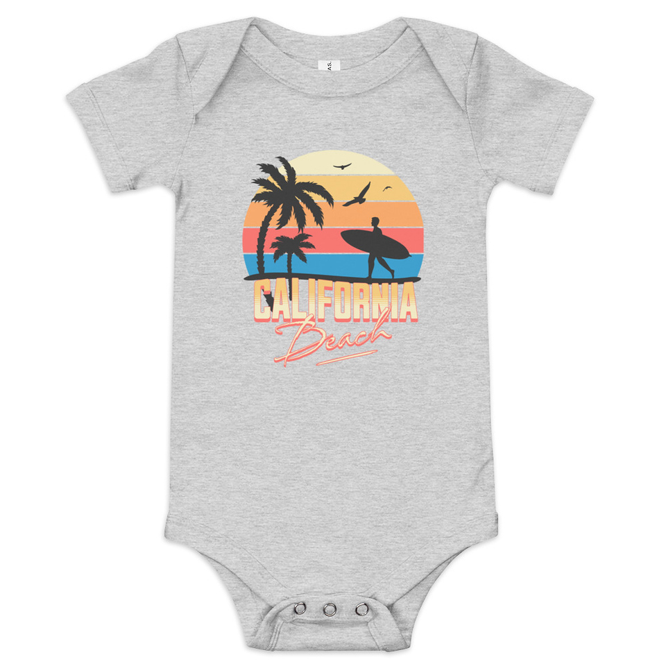 California Beach - Retro Surf Baby Short Sleeve One Piece