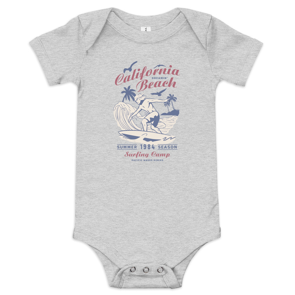 California Beach Surfing Baby Short Sleeve One Piece