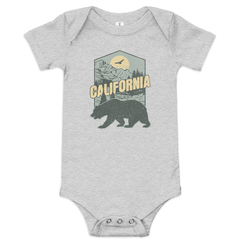 California Bear - Outdoors Wilderness Camping Hiking Baby Short Sleeve One Piece