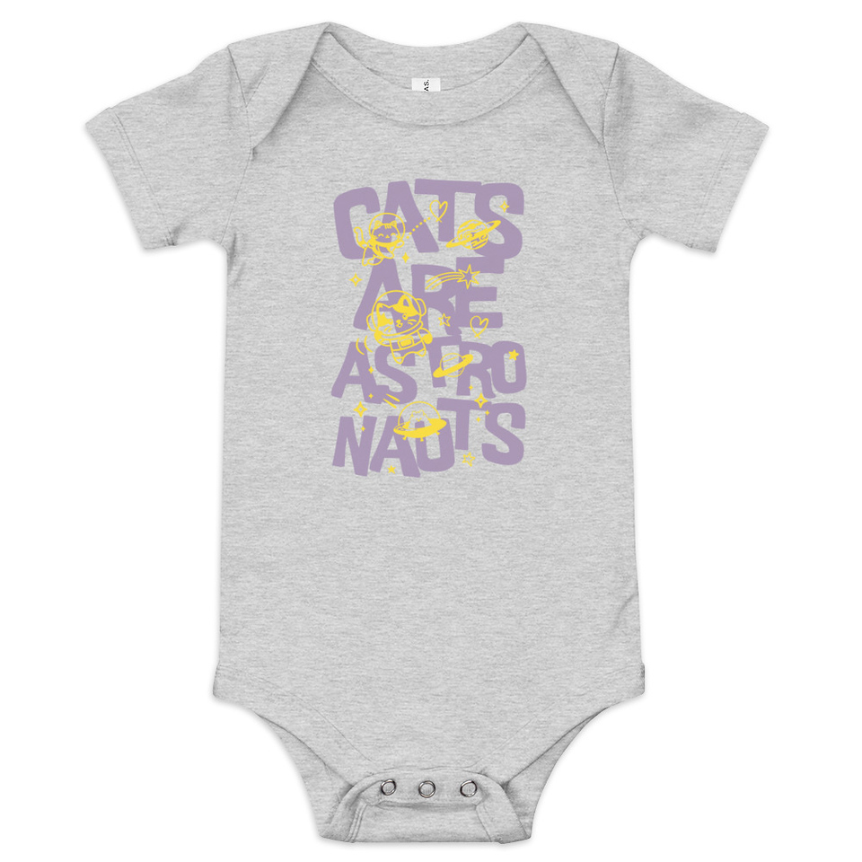 Cats are Astronauts Baby Short Sleeve One Piece