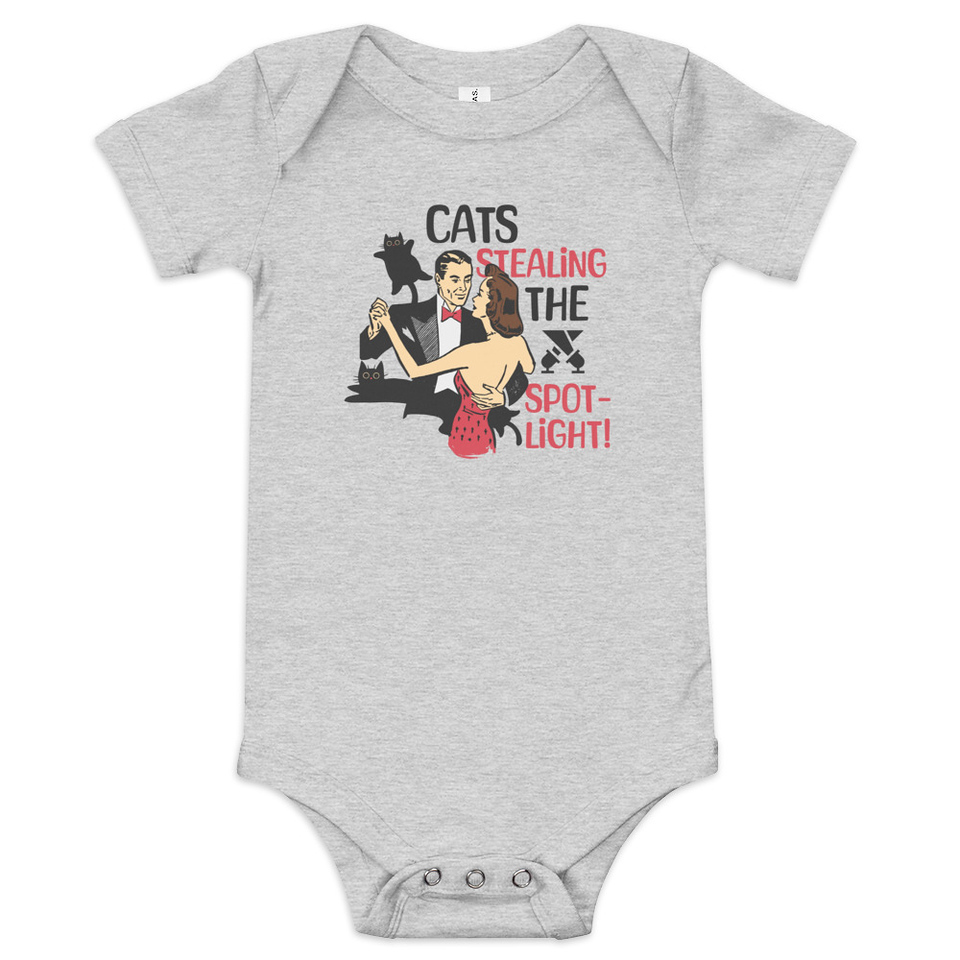 Cats Stealing the Spotlight Baby Short Sleeve One Piece