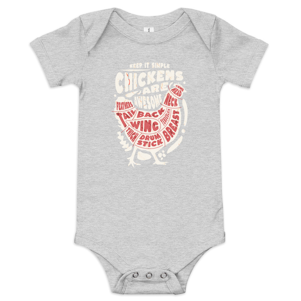 Chickens Are Awesome - Butcher Cuts Baby Short Sleeve One Piece